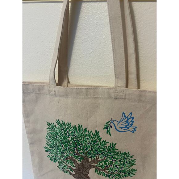Greece Olive Tree Canvas Tote Bag - NEW with Tags - Picture 3 of 4